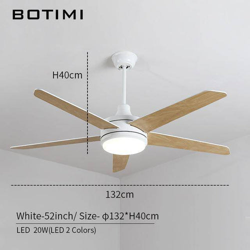 Ventilateur de plafond à LED avec pales en bois Botimi - vue 6 sur 6