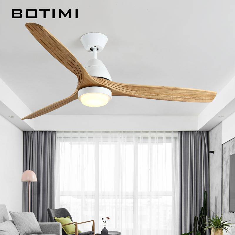 Ventilateur de plafond LED à pales rayés et base colorée - vue 5 sur 8