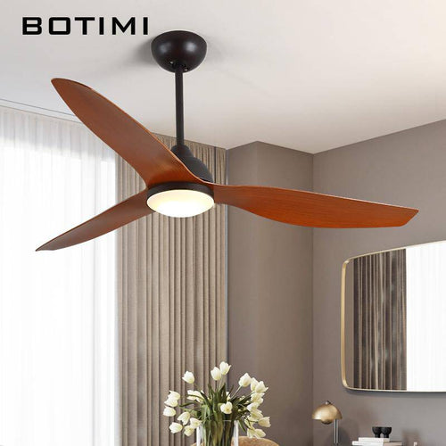 Ventilateur de plafond LED à 3 pales en bois - vue 6 sur 7