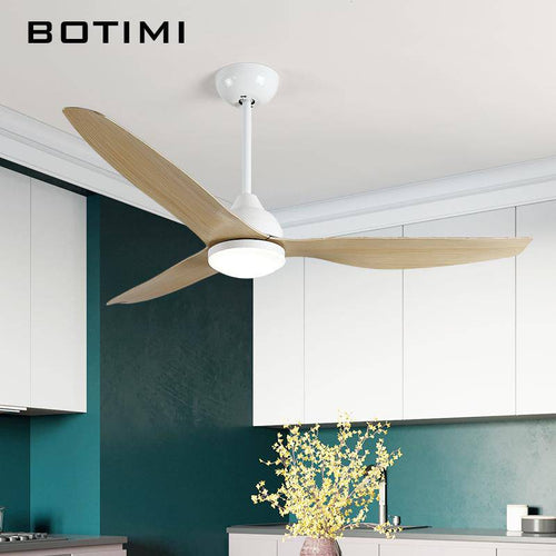 Ventilateur de plafond LED à 3 pales en bois - vue 4 sur 7