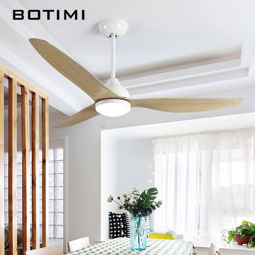 Ventilateur de plafond LED à 3 pales en bois - vue 3 sur 7