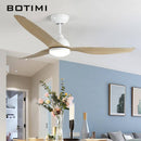 Ventilateur de plafond LED à 3 pales en bois