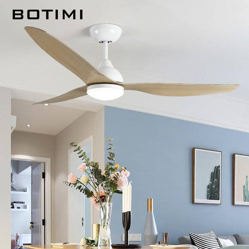 Ventilateur de plafond LED à 3 pales en bois - vue 5 sur 7