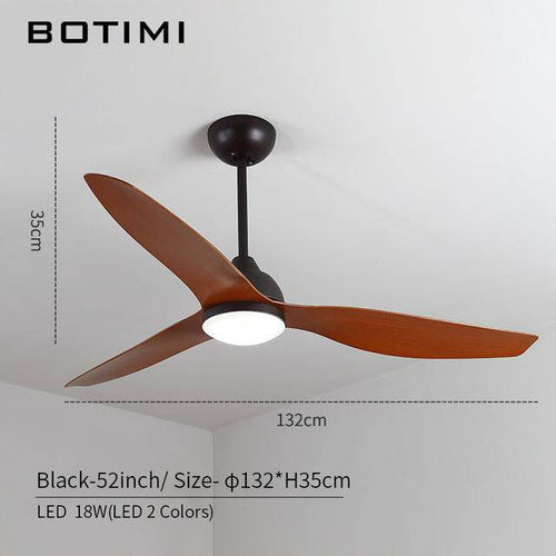 Ventilateur de plafond LED à 3 pales en bois - vue 8 sur 7
