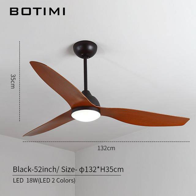 Ventilateur de plafond LED à 3 pales en bois - vue 7 sur 7