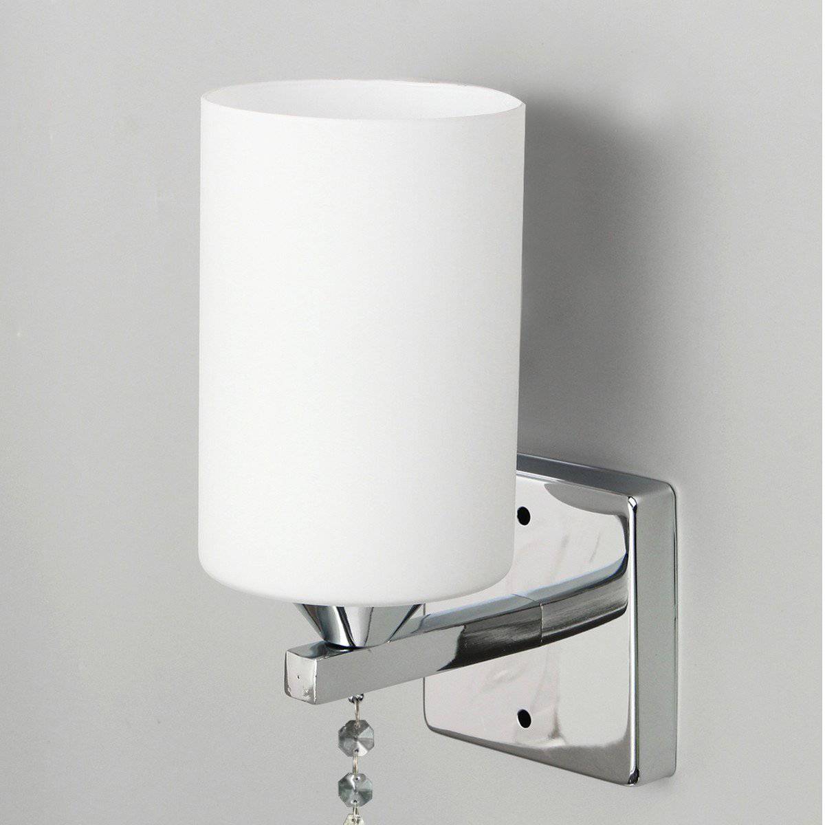 Applique murale LED chromée avec abat-jour cylindrique - vue 2 sur 4