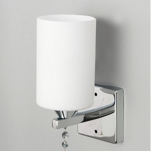 Applique murale LED chromée avec abat-jour cylindrique - vue 2 sur 4