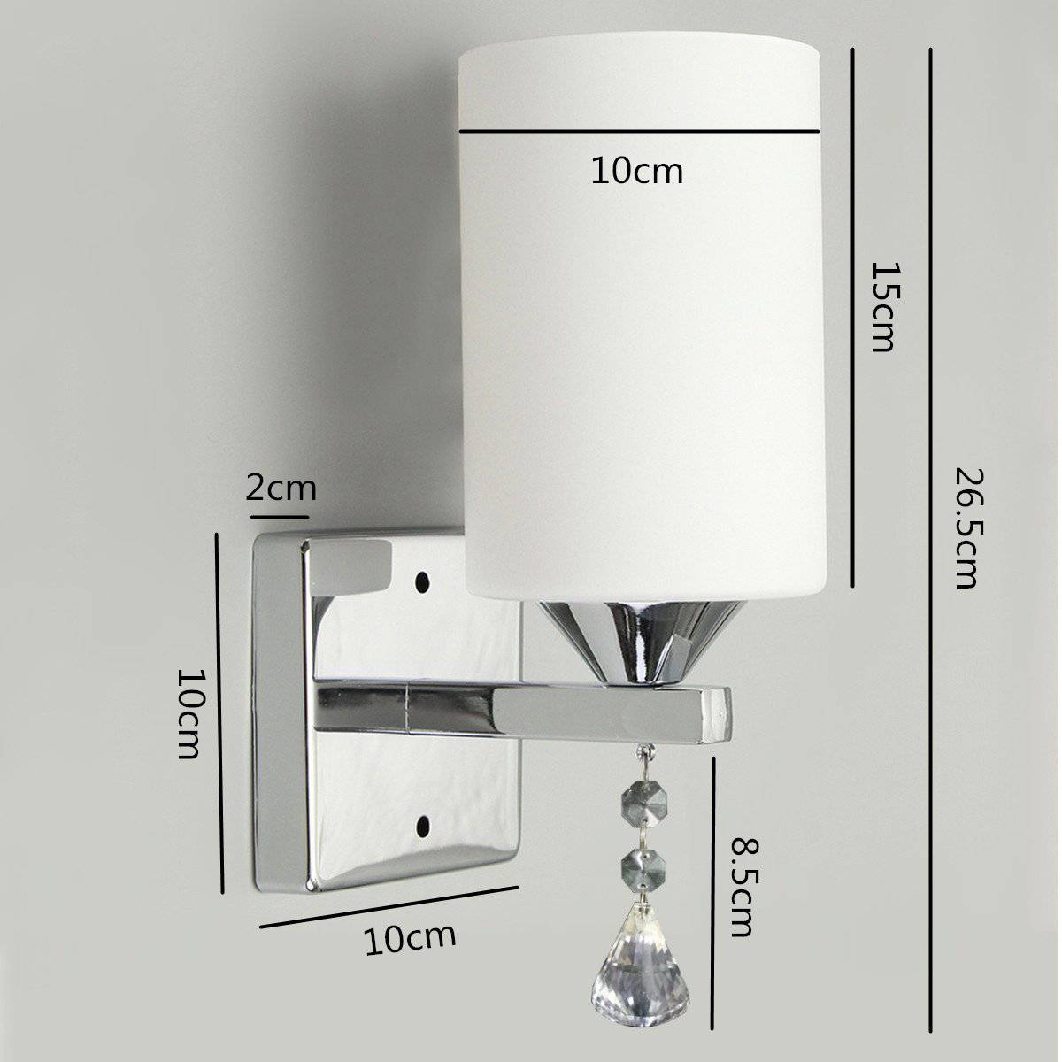 Applique murale LED chromée avec abat-jour cylindrique - vue 4 sur 4