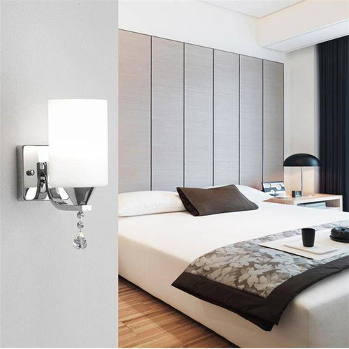 Applique murale LED chromée avec abat-jour cylindrique - vue 3 sur 4
