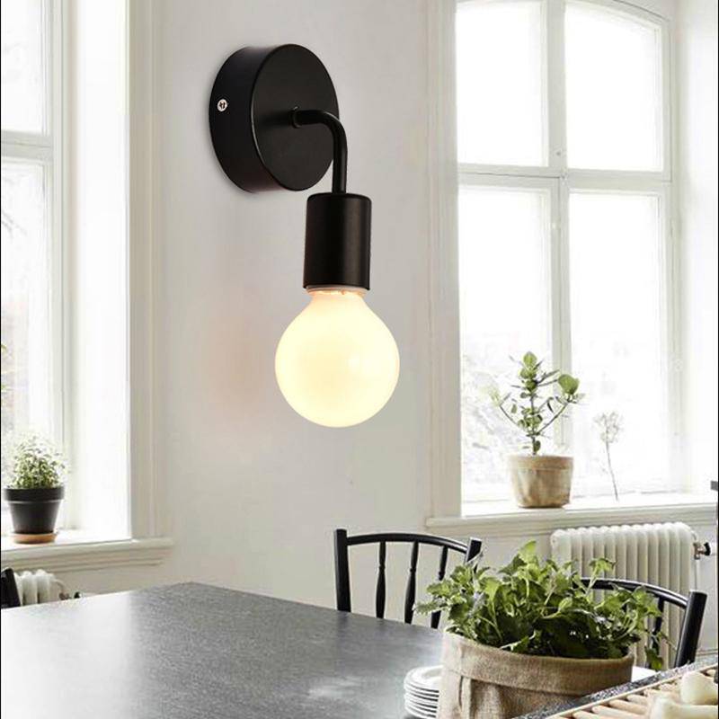 Applique murale LED ampoule tombante (noir ou blanc) - vue 6 sur 6