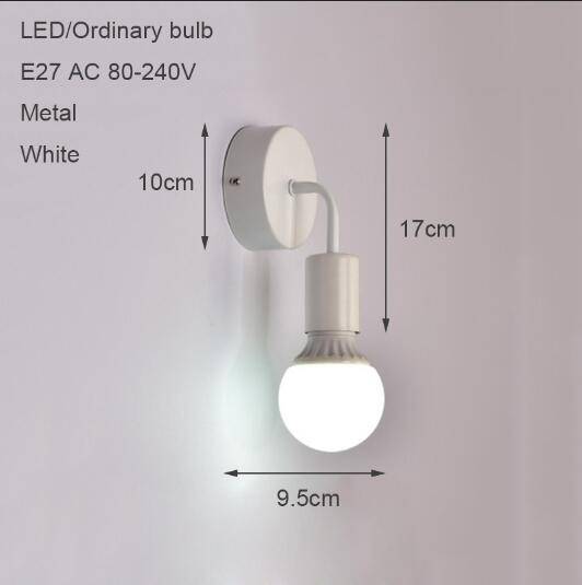 Applique murale LED ampoule tombante (noir ou blanc) - vue 4 sur 6