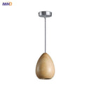 Suspension LED design boule en bois vintage