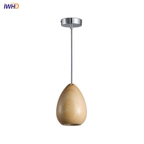 Suspension LED design boule en bois vintage - vue 7 sur 9