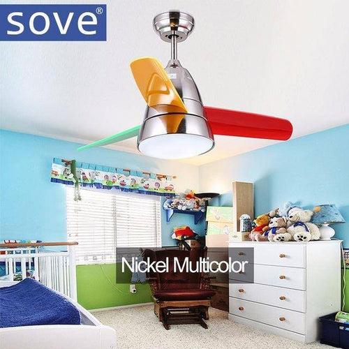 Ventilateur de plafond pour enfant à pales colorées Sove - vue 9 sur 8