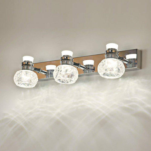 Applique murale LED chromée avec plusieurs lampes en cristal - vue 5 sur 9
