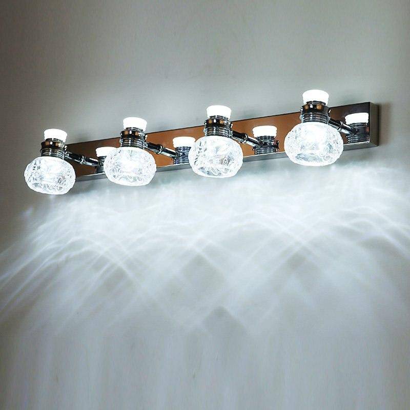 Applique murale LED chromée avec plusieurs lampes en cristal - vue 8 sur 9