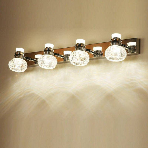 Applique murale LED chromée avec plusieurs lampes en cristal - vue 7 sur 9