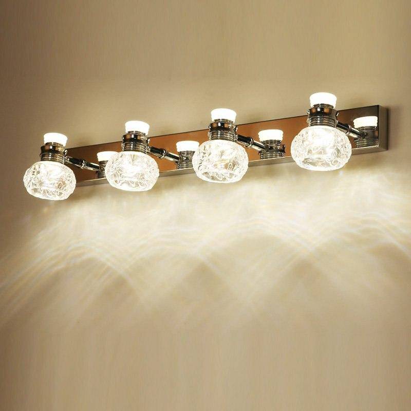 Applique murale LED chromée avec plusieurs lampes en cristal - vue 6 sur 9
