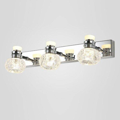 Applique murale LED chromée avec plusieurs lampes en cristal - vue 4 sur 9