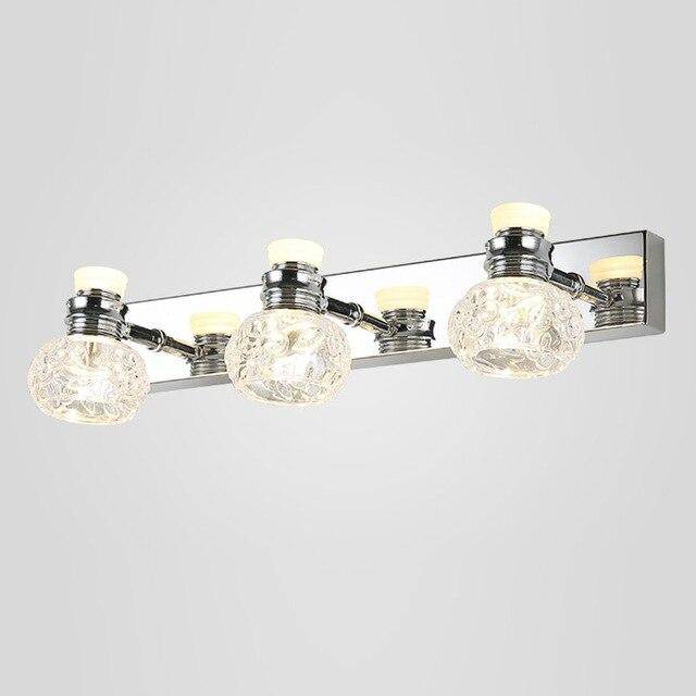 Applique murale LED chromée avec plusieurs lampes en cristal - vue 3 sur 9