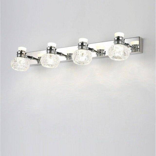 Applique murale LED chromée avec plusieurs lampes en cristal - vue 8 sur 9
