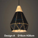 Suspension LED en bois Vintage