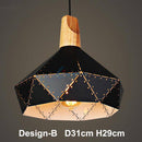 Suspension LED en bois Vintage