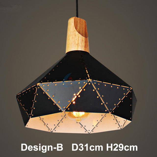 Suspension LED en bois Vintage - vue 4 sur 4