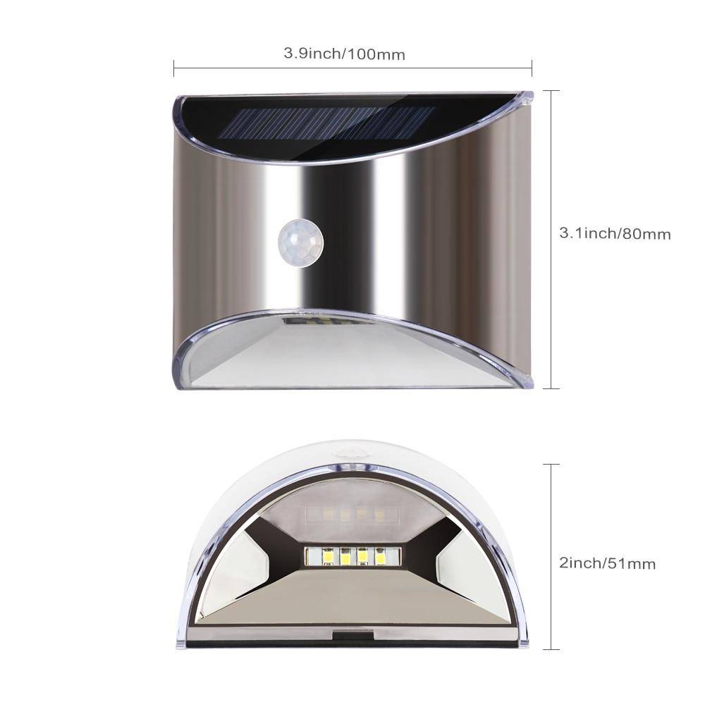 Applique extérieur solaire à LED chromée arrondie (lot de 2) - vue 4 sur 4