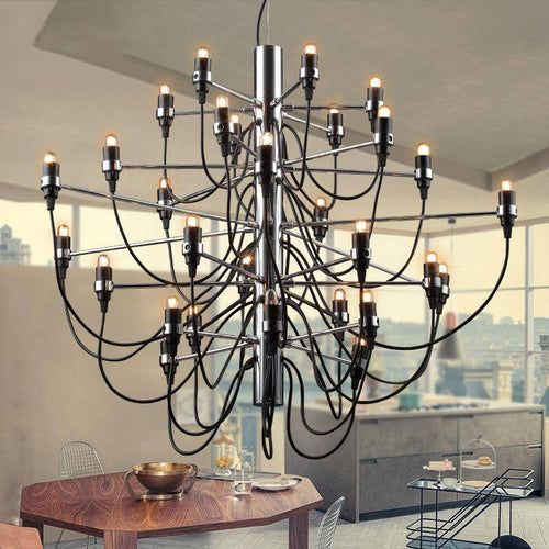 Lustre vintage noir chromé American - vue 2 sur 2