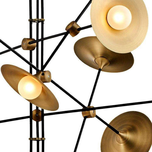 Lustre design à LED avec branches articulées et lampes dorées Modern - vue 8 sur 9