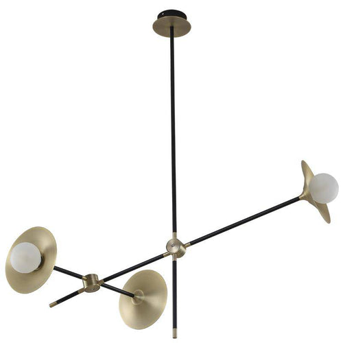 Lustre design à LED avec branches articulées et lampes dorées Modern - vue 5 sur 9
