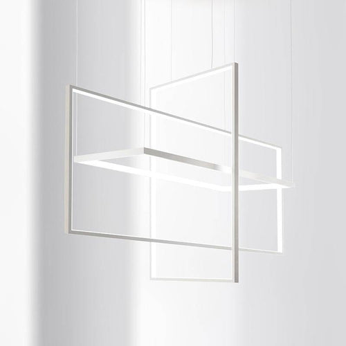 Lustre design moderne LED rectangles - vue 2 sur 2