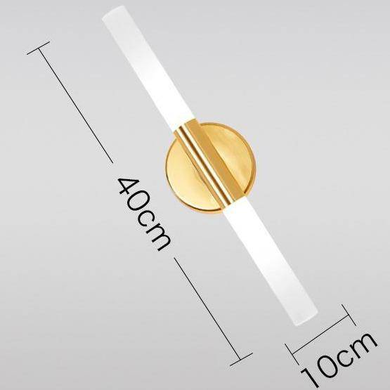 Applique design LED tube doré et en verre - vue 5 sur 7