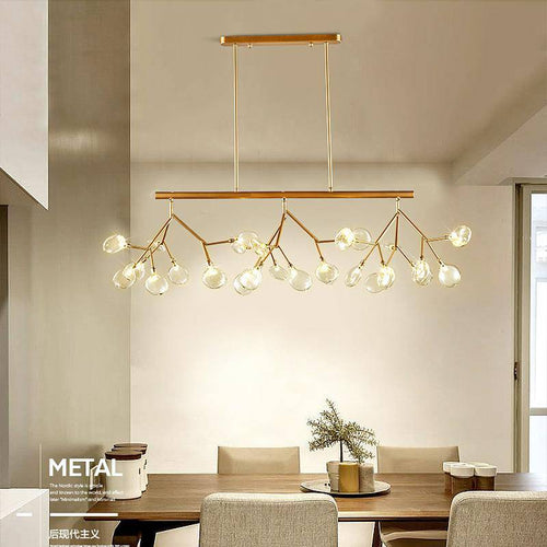 Lustre design moderne LED en bois branches d'arbres (noir ou doré) - vue 3 sur 7