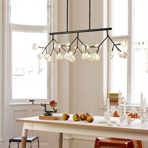 Lustre design moderne LED en bois branches d'arbres (noir ou doré) - vue 5 sur 7