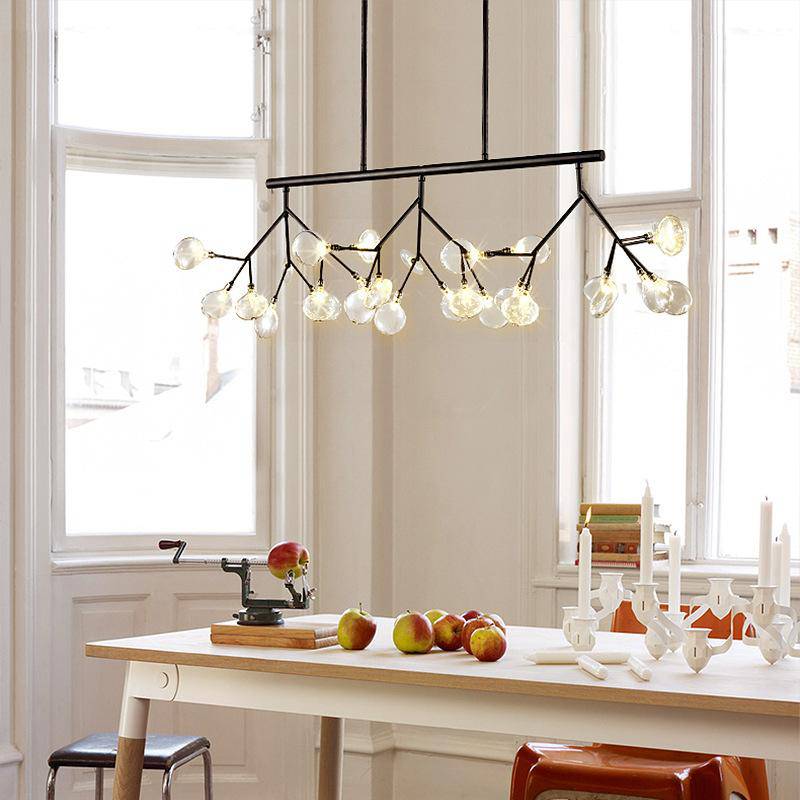 Lustre design moderne LED en bois branches d'arbres (noir ou doré) - vue 4 sur 7