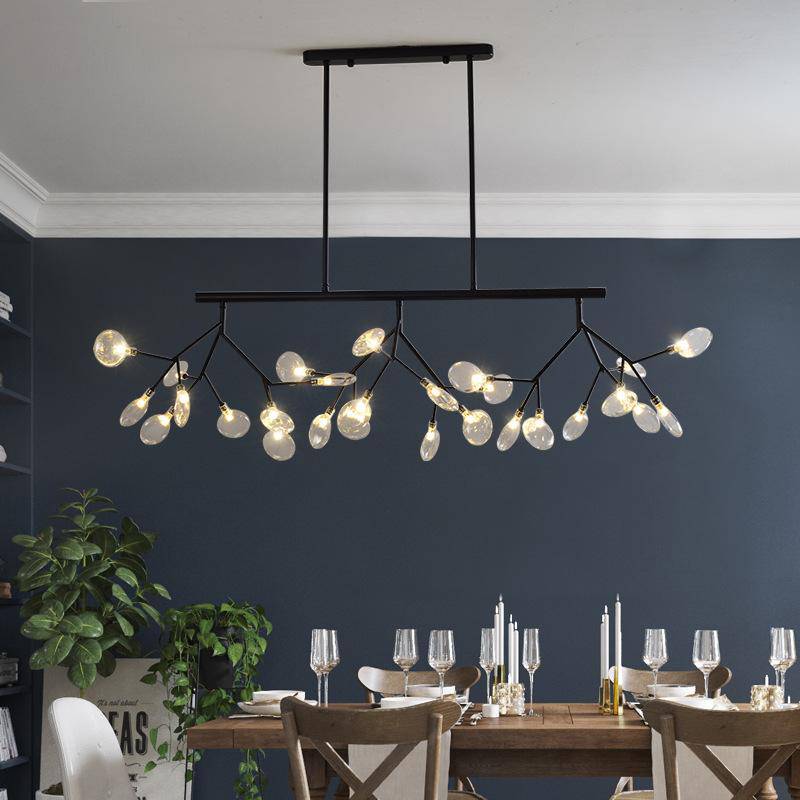Lustre design moderne LED en bois branches d'arbres (noir ou doré) - vue 5 sur 7