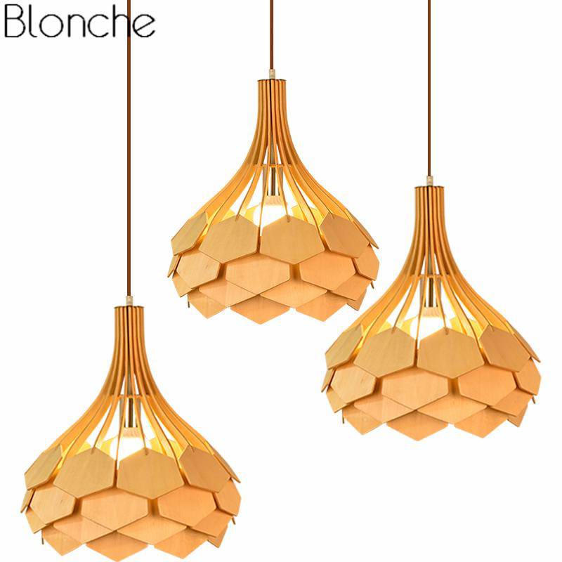 Suspension en bois et pétales de couleurs Wooden - vue 7 sur 10