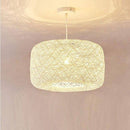 Suspension en rotin LED avec abat-jour arrondi coloré