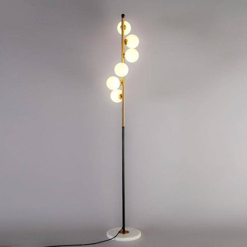 Lampadaire design moderne LED doré à boule en verre - vue 4 sur 3