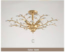Lustre en cristal et verre branches d'arbre Vintage (noir ou doré)