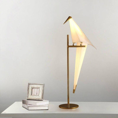 Lampe à poser en forme d'oiseau sur branche dorée - vue 5 sur 6