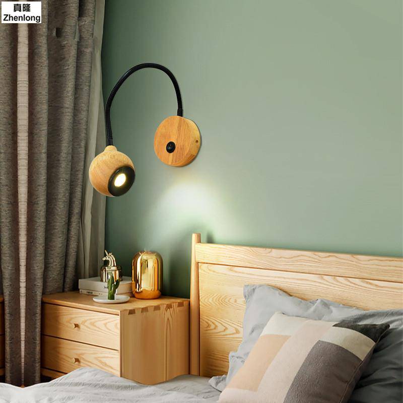 Applique murale 3W dirigeable en bois - vue 5 sur 8
