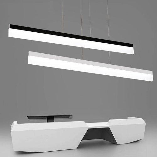 Lustre design à LED suspendu en forme de barre rectangulaire - vue 2 sur 4