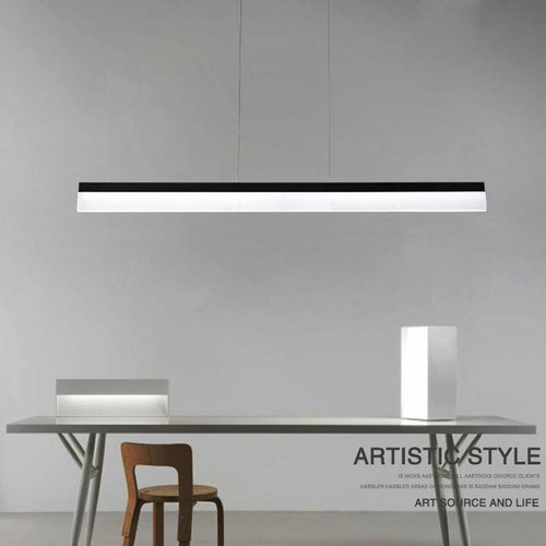 Lustre design à LED suspendu en forme de barre rectangulaire - vue 3 sur 4