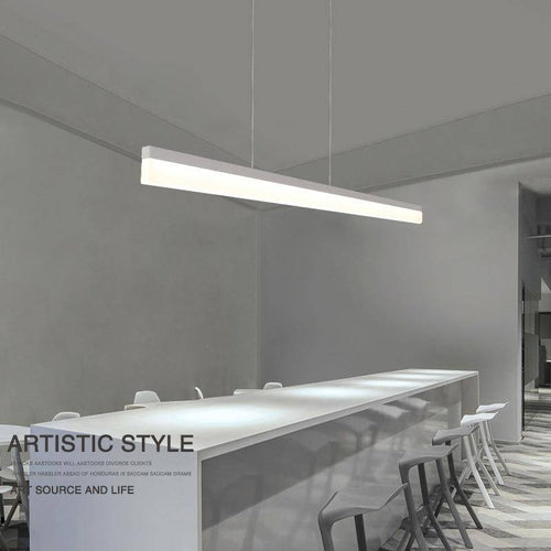 Lustre design à LED suspendu en forme de barre rectangulaire - vue 4 sur 4
