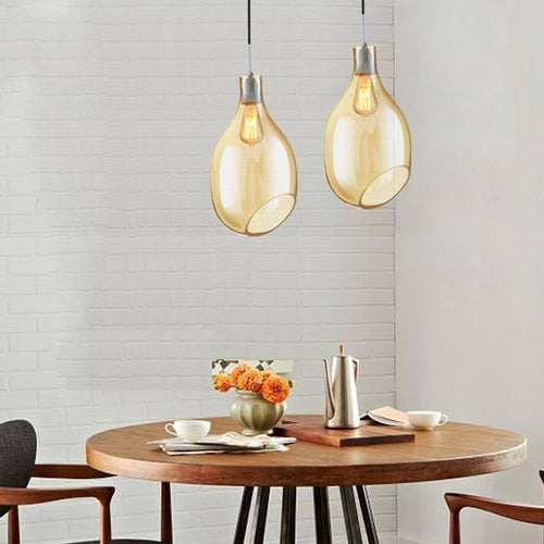 Suspension design en verre ovale ouvert