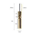 Suspension design LED tube doré avec boule