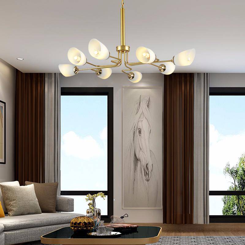 Lustre design LED doré Living - vue 4 sur 5